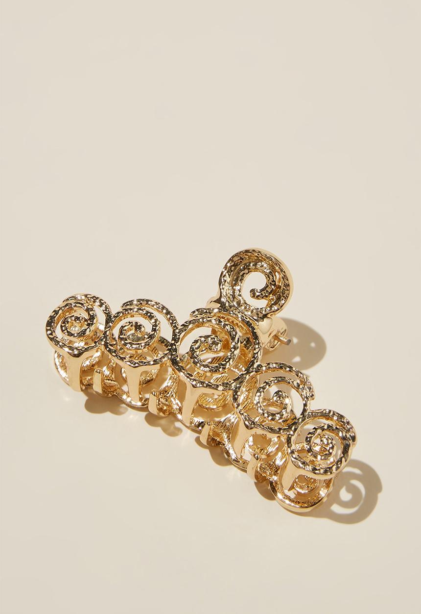 Rubi - Sofia metal hair claw - hammered gold