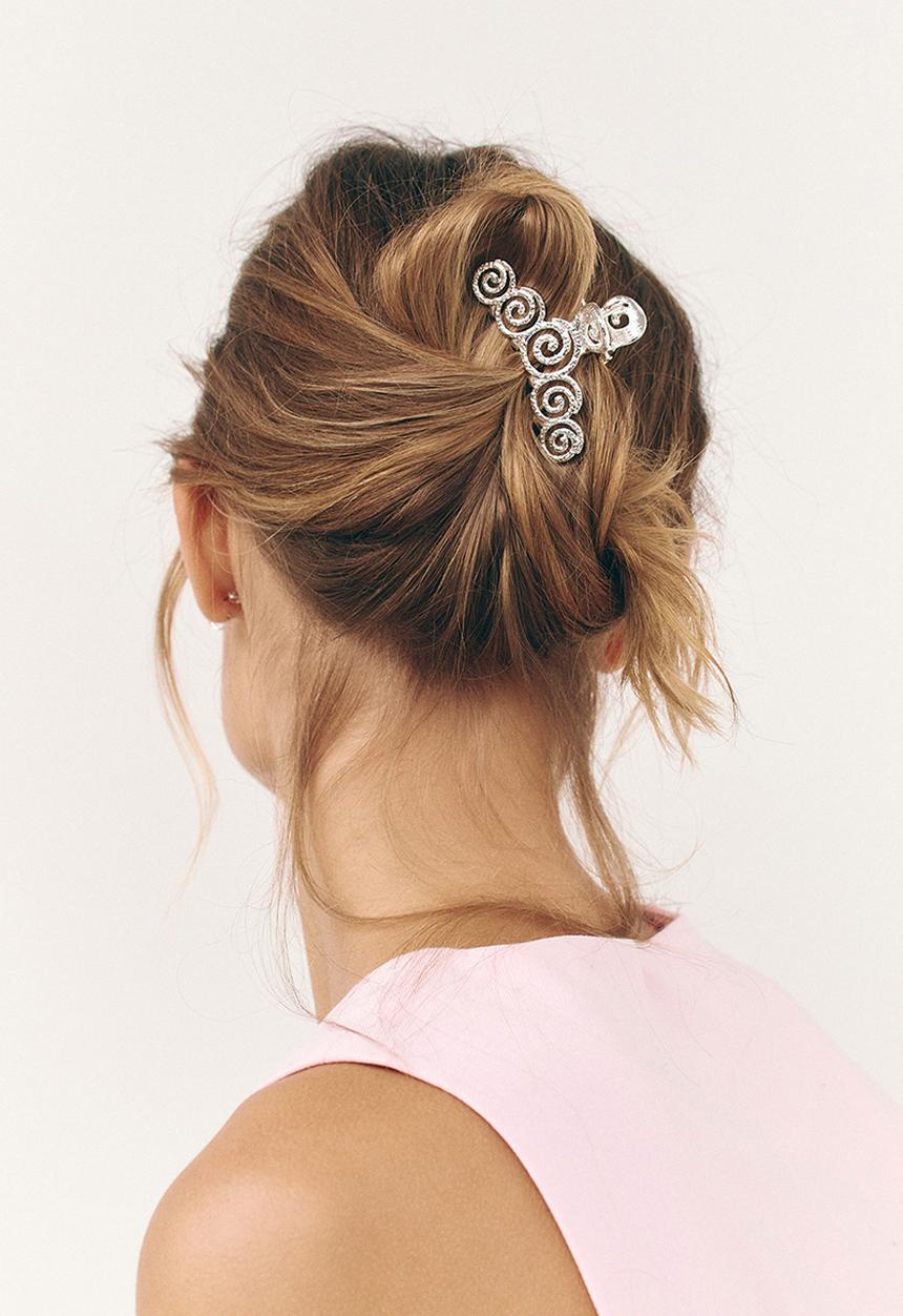 Rubi - Sofia metal hair claw - silver