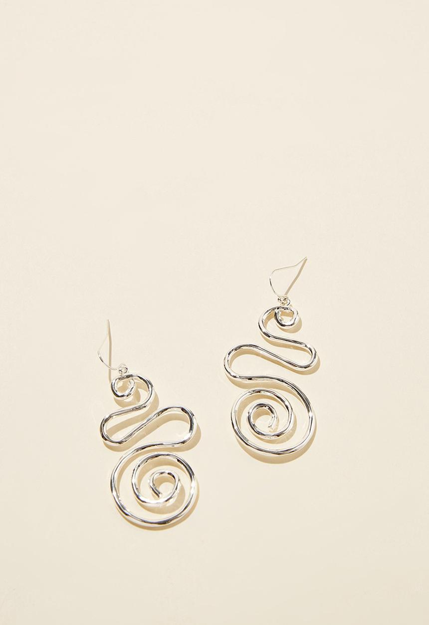 Rubi - Mid charm earring - sterling silver plated silver