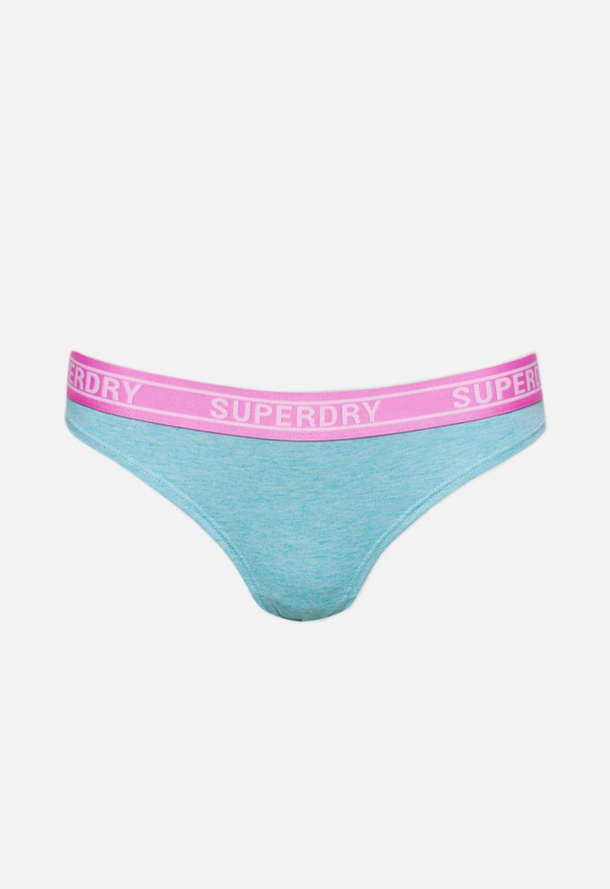 Superdry. - Multi logo bikini brief - venice blue marl