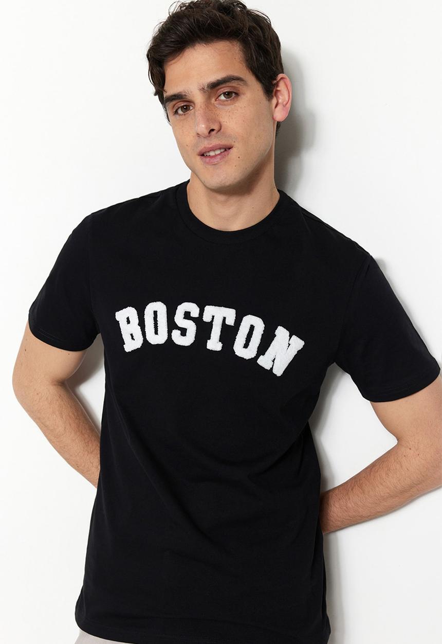 Trendyol - Boston logo T-shirt - black