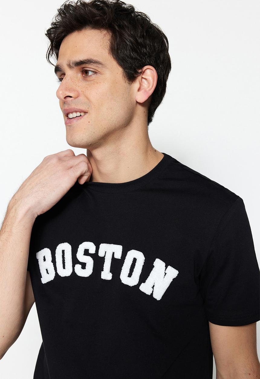 Trendyol - Boston logo T-shirt - black