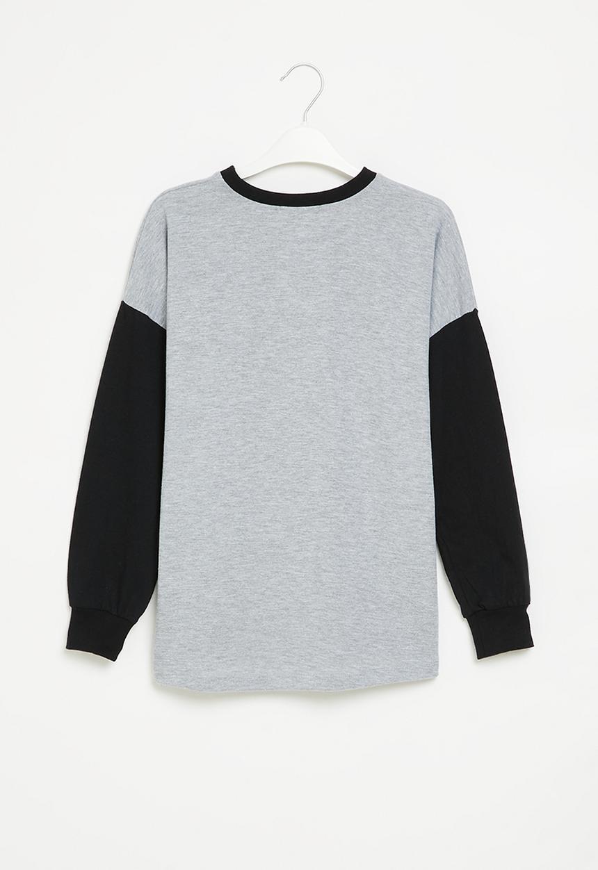 Superbalist - Boys colour block tee - grey/black