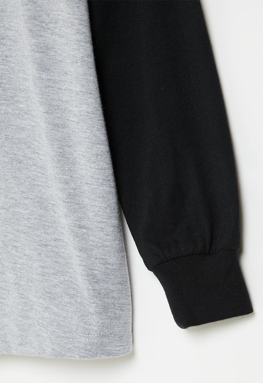Superbalist - Boys colour block tee - grey/black