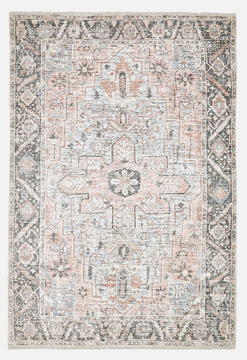 Sixth Floor - Eve printed rug - antique teal blue