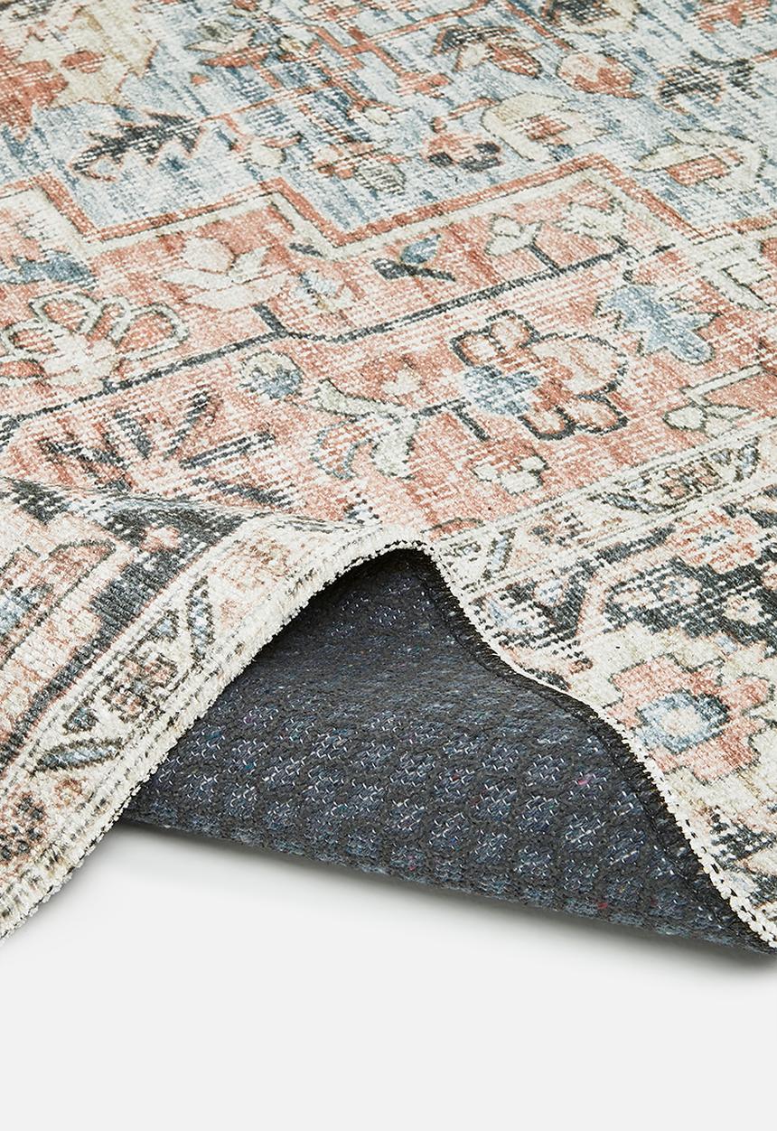 Sixth Floor - Eve printed rug - antique teal blue