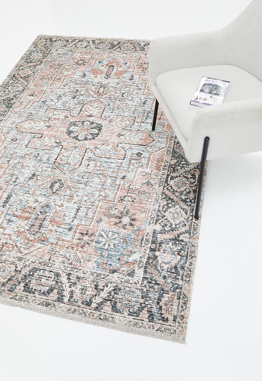 Sixth Floor - Eve printed rug - antique teal blue