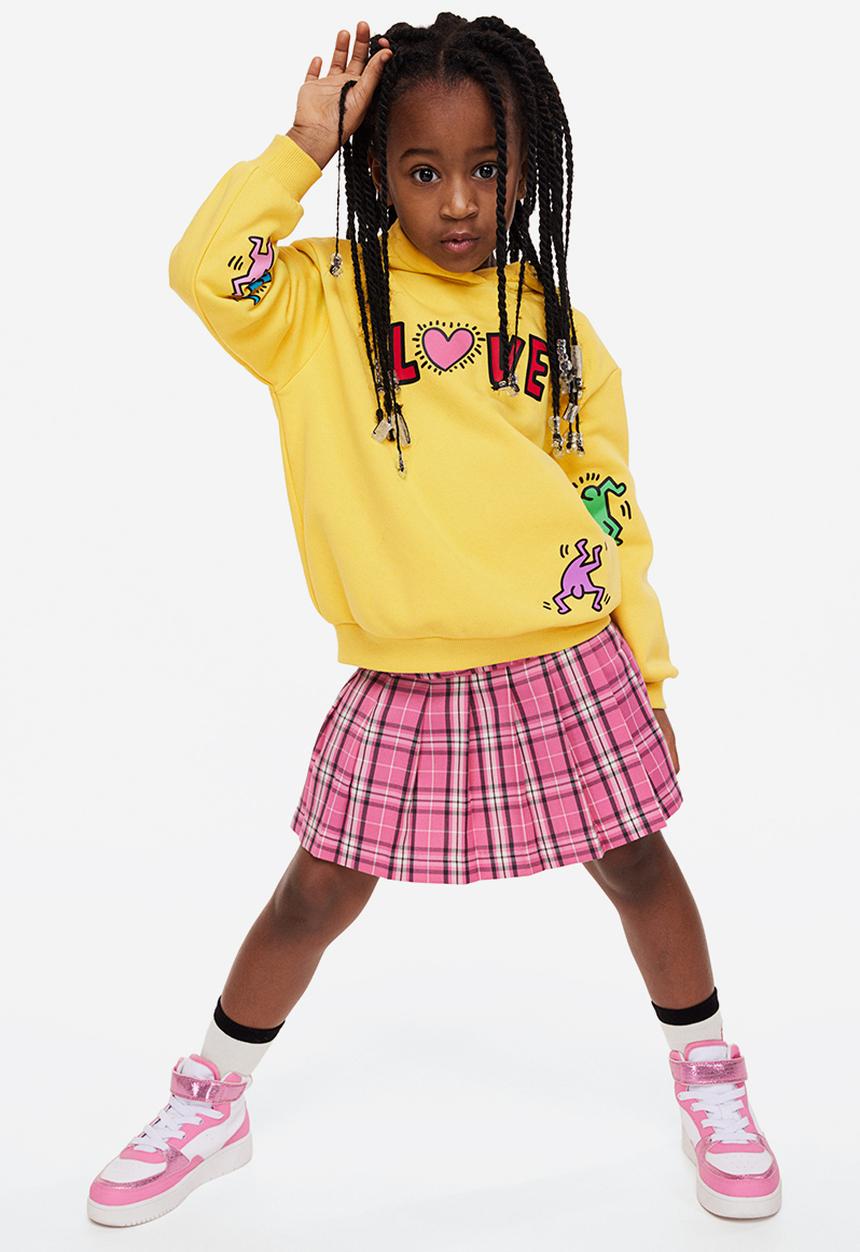 H&M - Keith Haring x H&M: Printed hoodie - yellow/keith haring