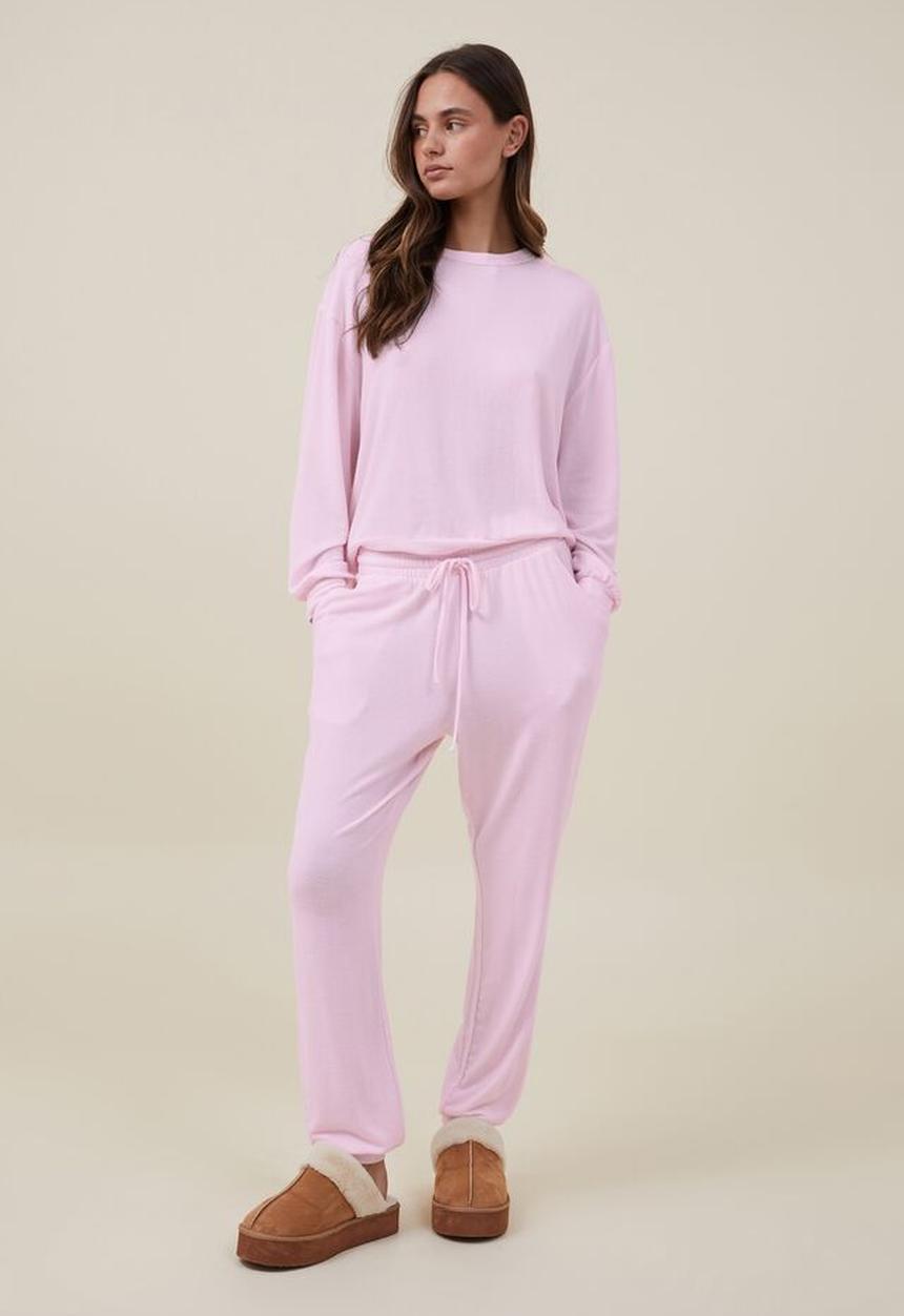 Cotton On - Super soft slim pant - tender touch pink