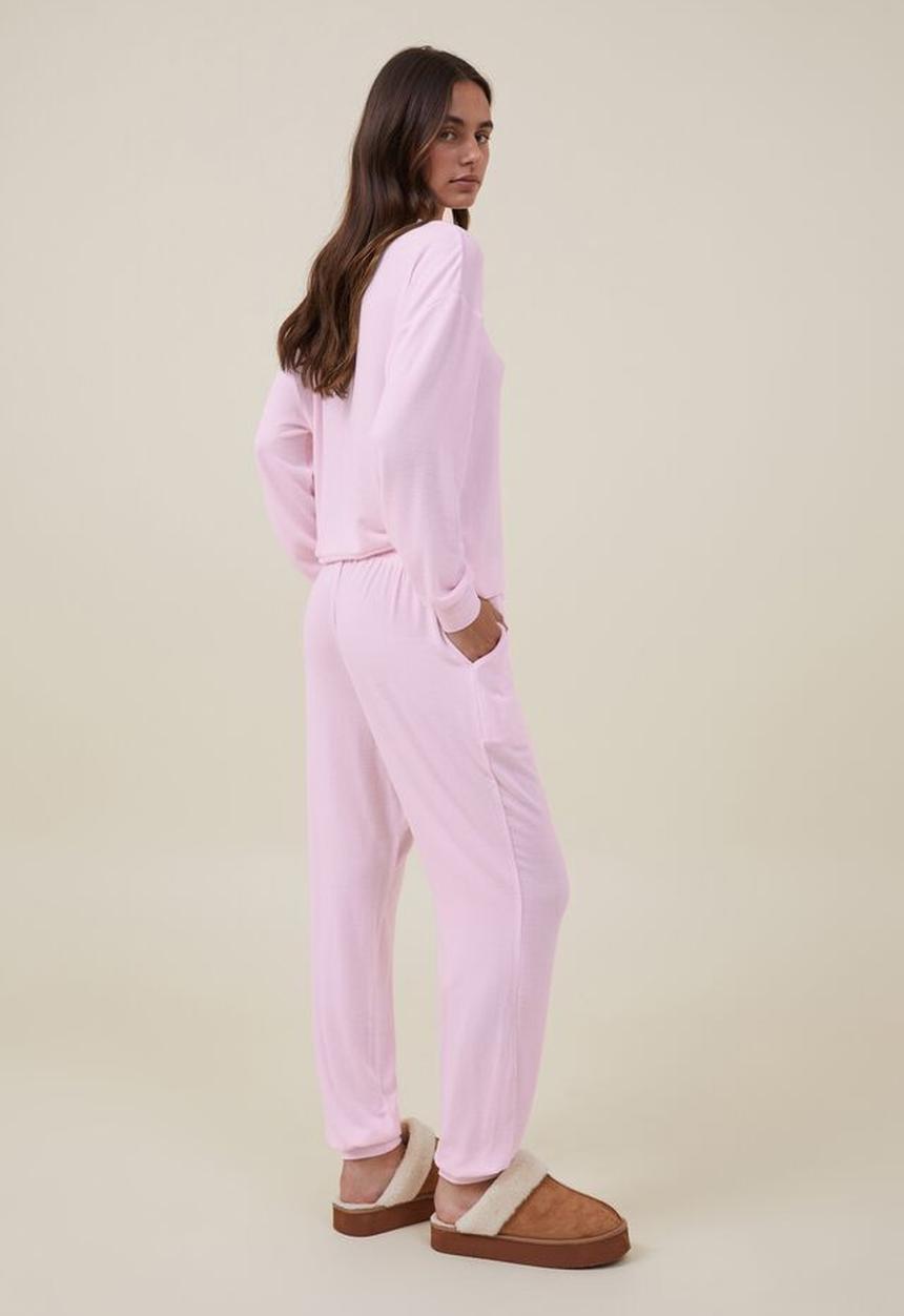 Cotton On - Super soft slim pant - tender touch pink