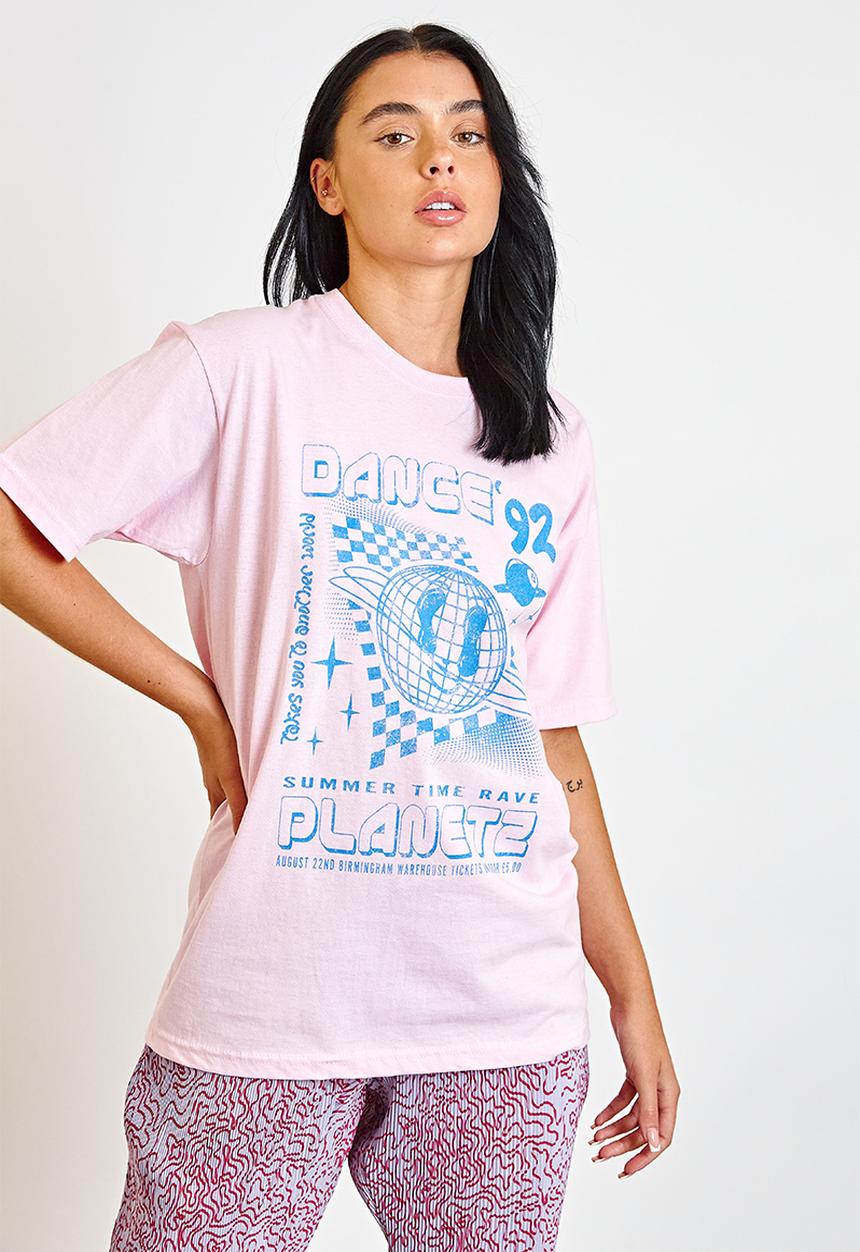 Daisy Street - Dance planet tyler T-shirt - light pink