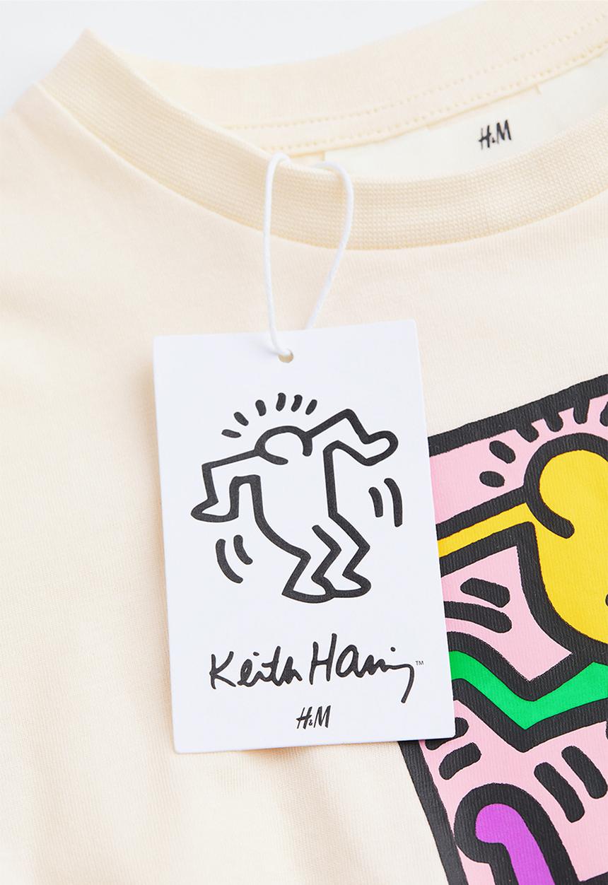 H&M - Keith Haring x H&M: Long-sleeved printed t-shirt - cream/keith haring