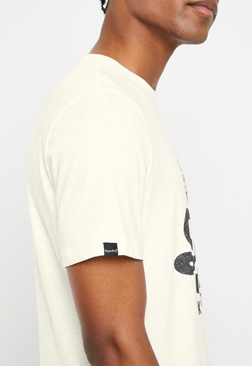 Superdry. - Vintage blackout tee - ecru