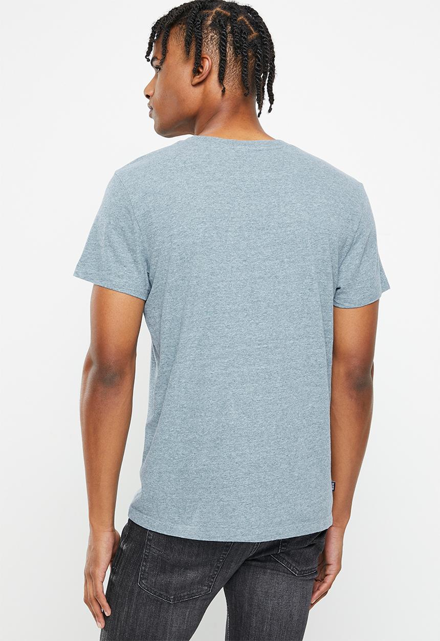 Superdry. - Vintage logo emb vee tee - desert sky blue grit