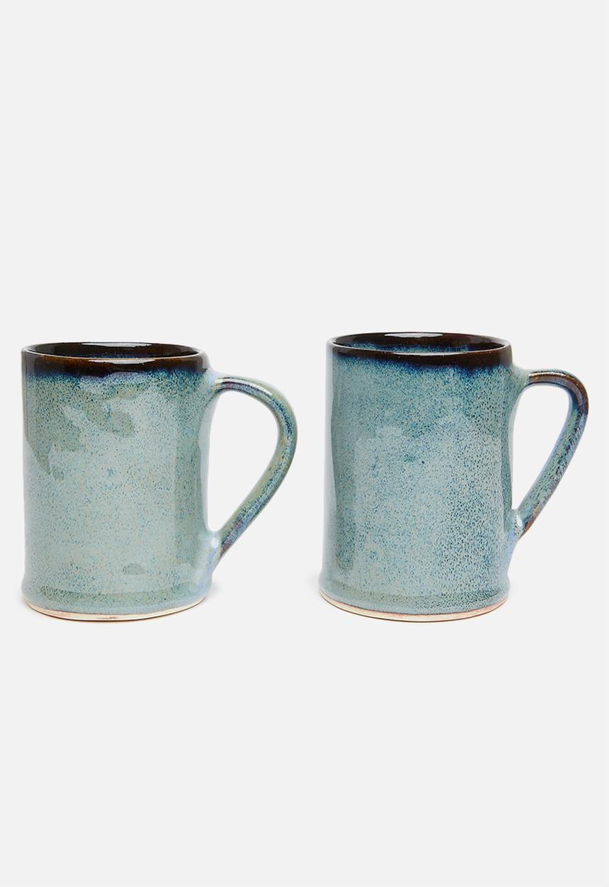 Mervyn Gers - Wide mug set of 2 - harbour