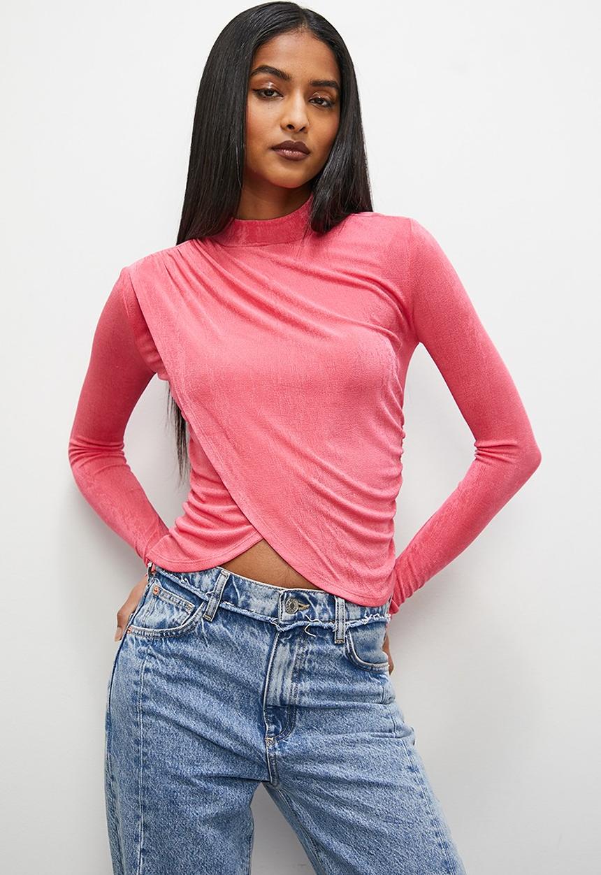 Superbalist - Wrap hem top - watermelon