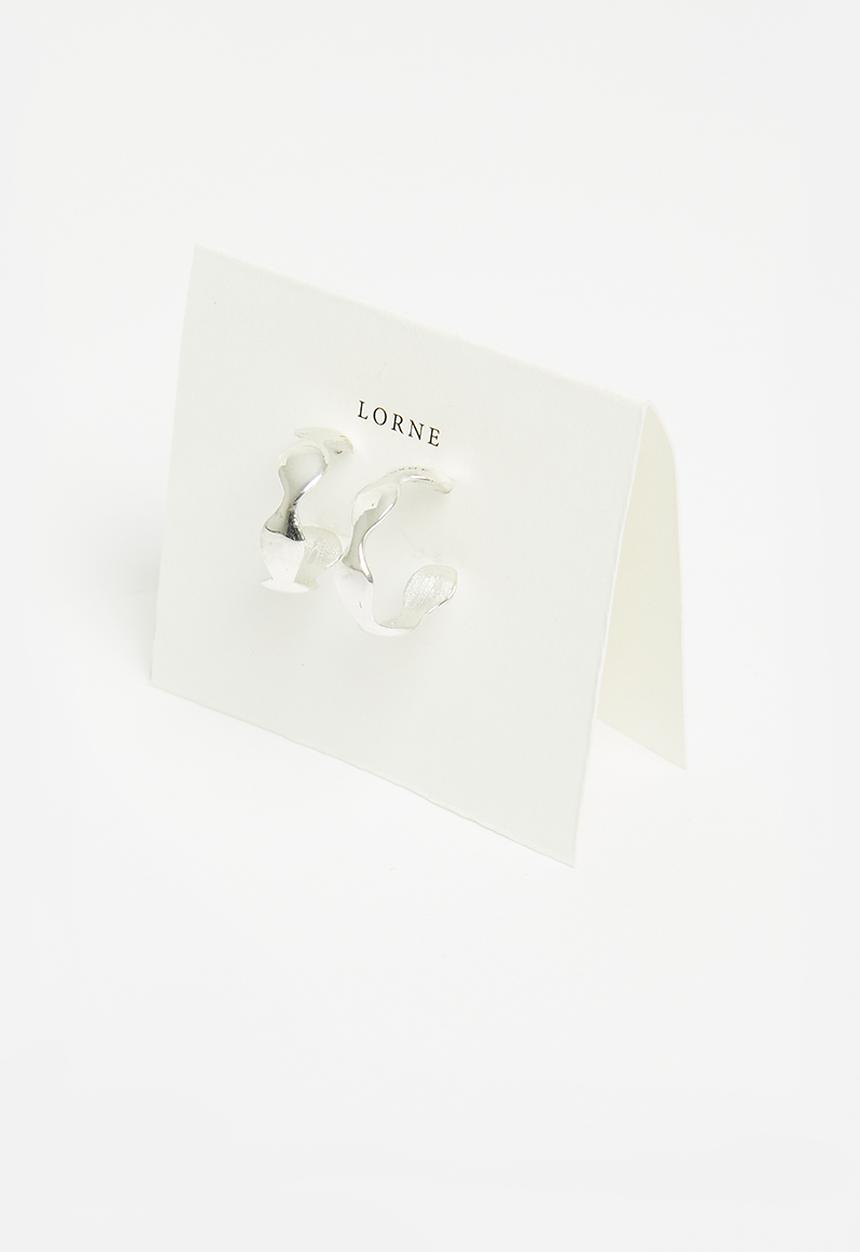 Lorne - Ripple hoop earring silver - silver