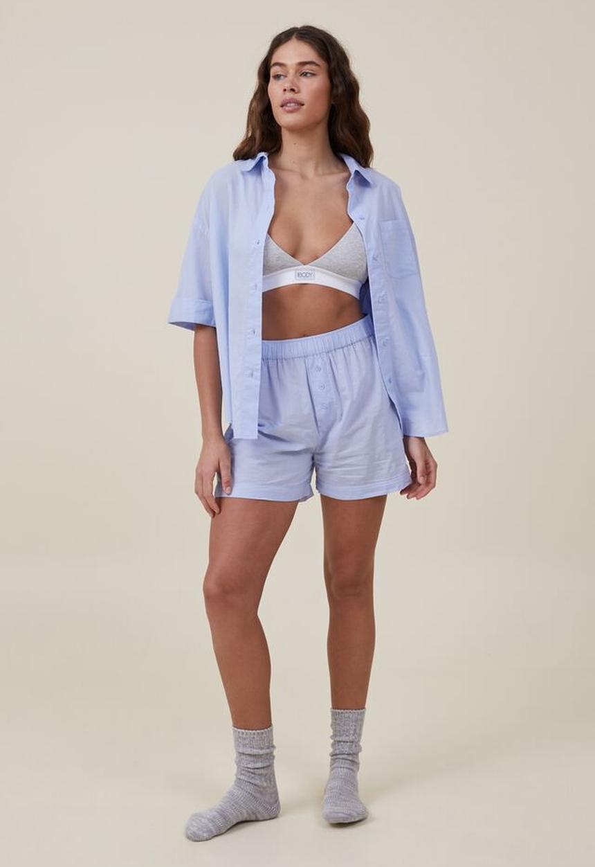 Cotton On - Boyfriend short sleeve shirt - clear sky