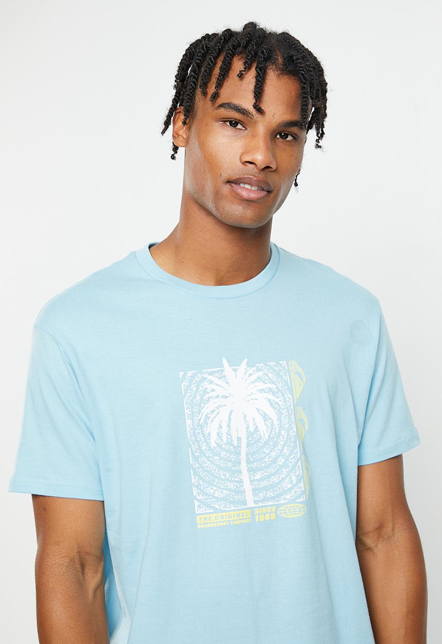 Quiksilver - Palm waves short sleeve -  sky blue