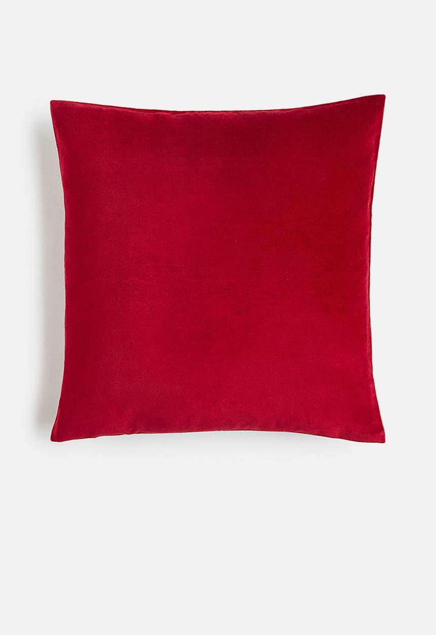 H&M - Velvet cushion cover - dark red