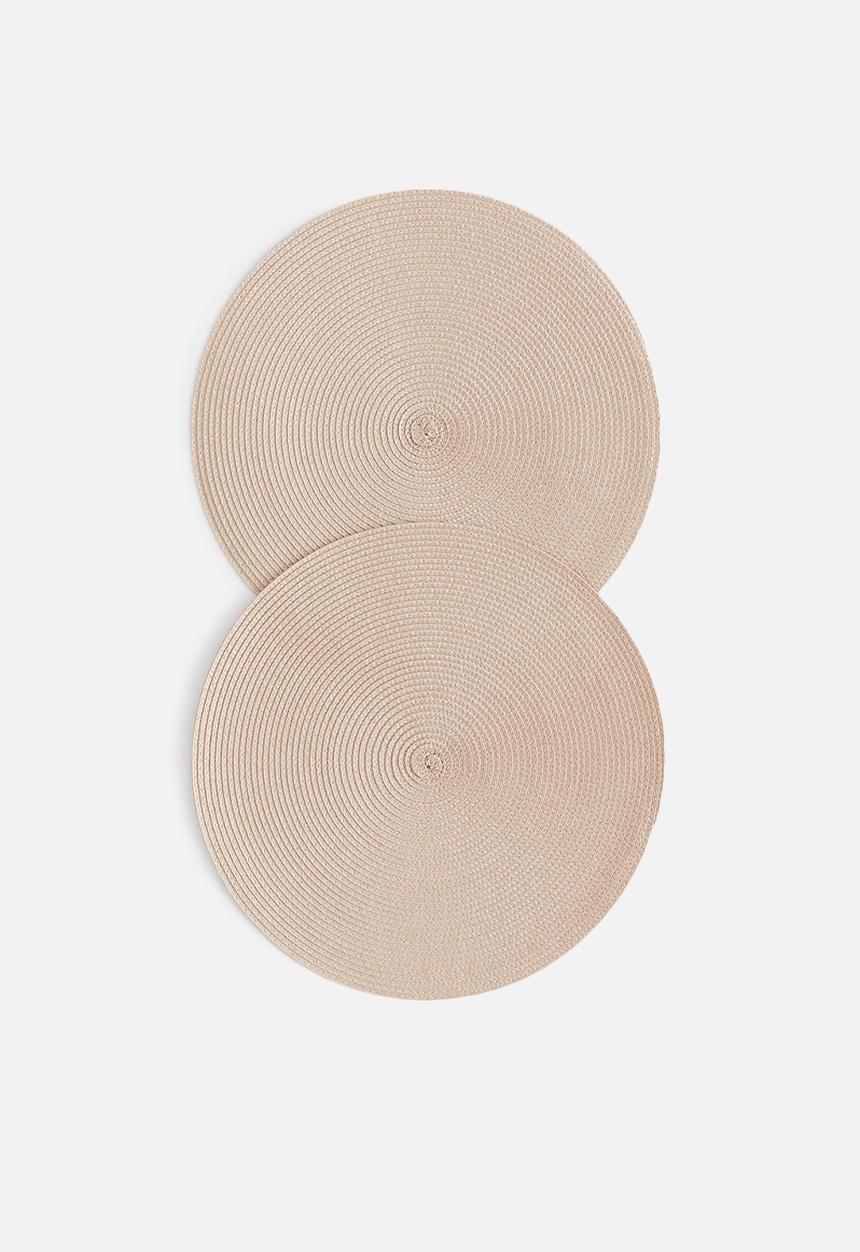 H&M - 2-pack round table mats - powder beige