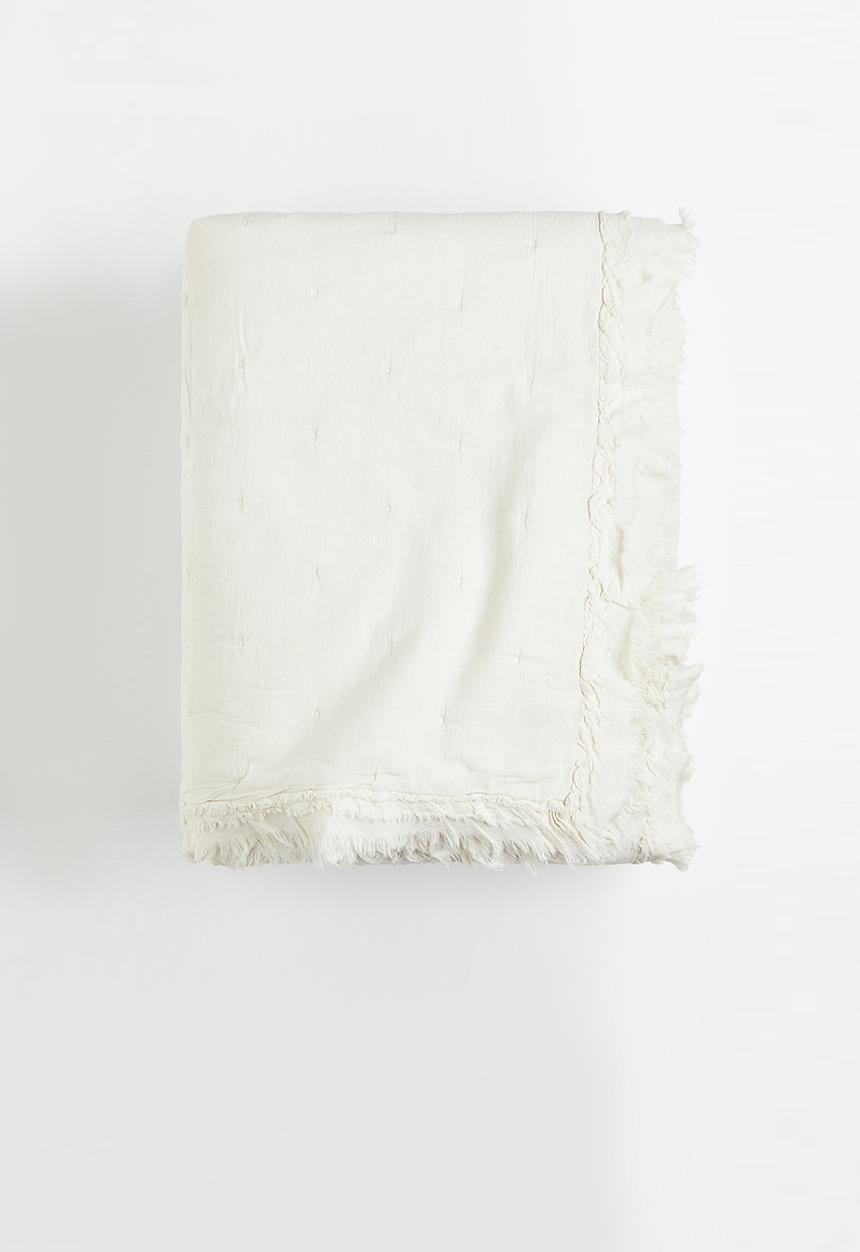 H&M - Frill-trimmed bedspread - beige