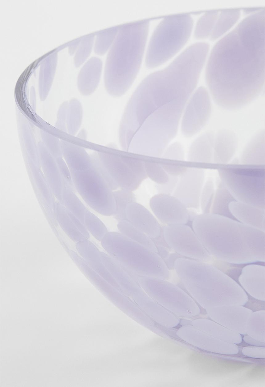 H&M - Large glass serving bowl - clear glass/light purple