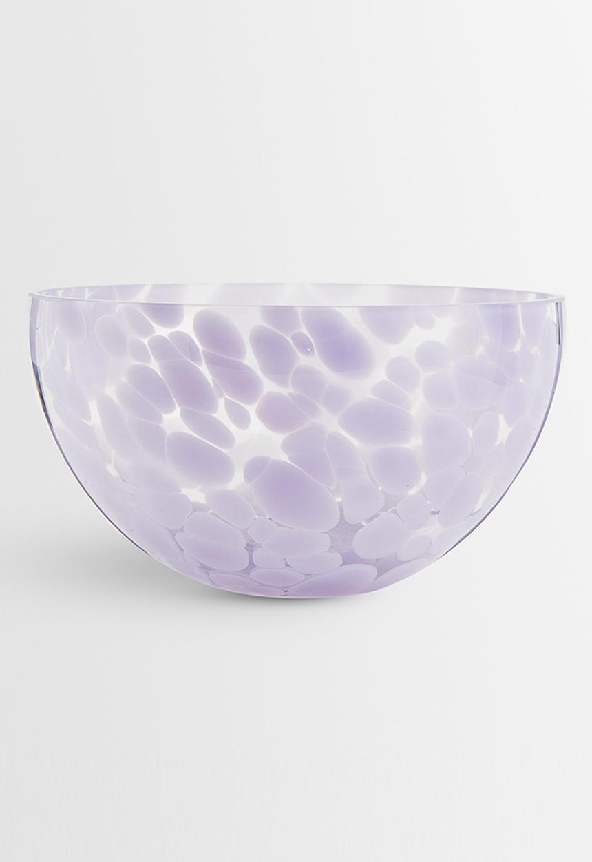 H&M - Large glass serving bowl - clear glass/light purple