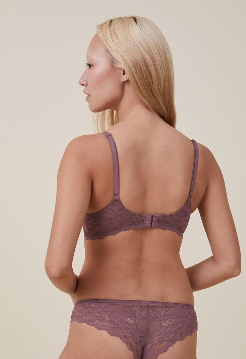 Cotton On - Everyday lace wirefree bra - rose taupe