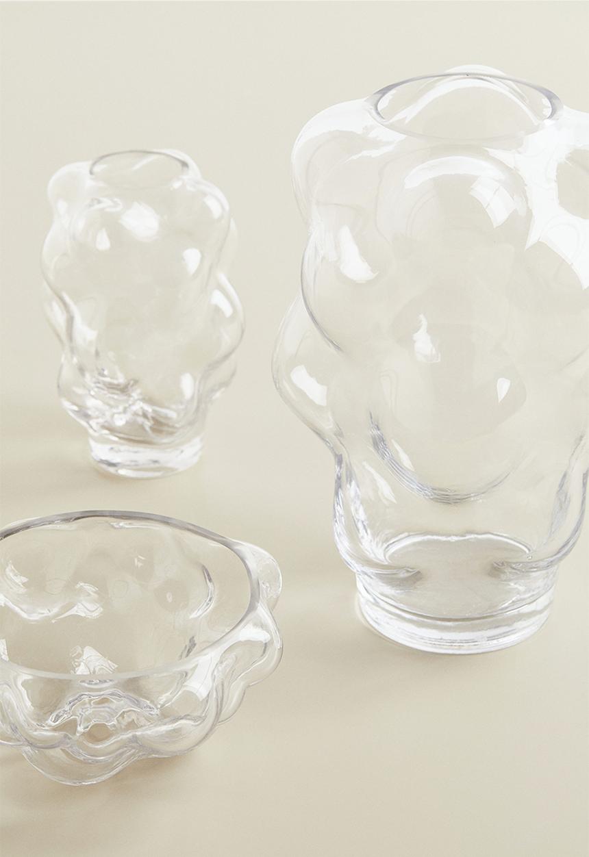 H&M - Bubbled glass vase - clear glass