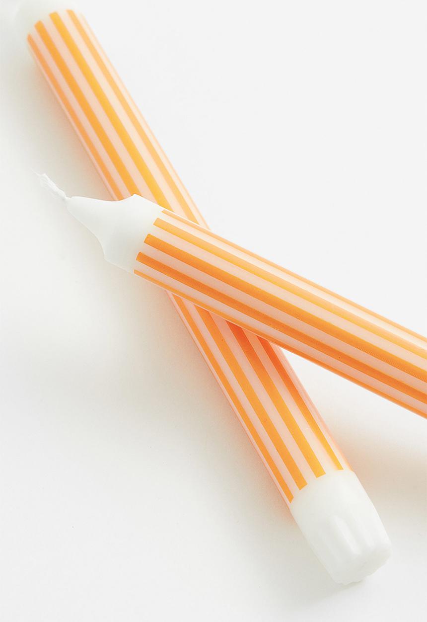 H&M - 2-pack striped candles - yellow