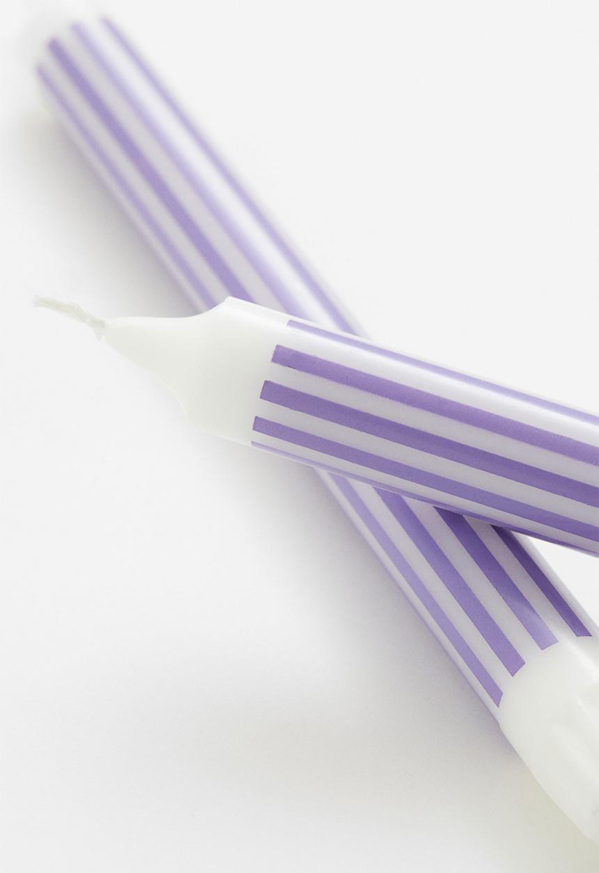 H&M - 2-pack striped candles - light purple