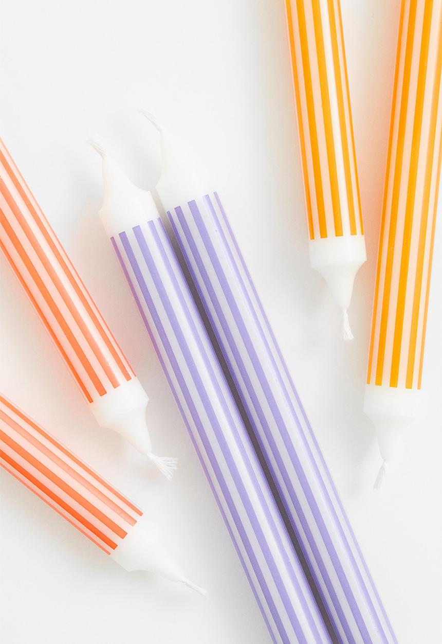 H&M - 2-pack striped candles - light purple