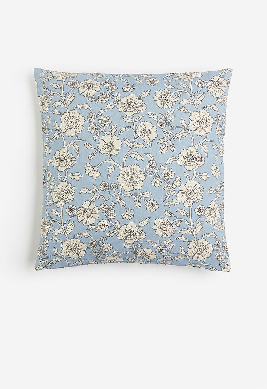 H&M - Floral cushion cover - light blue/floral