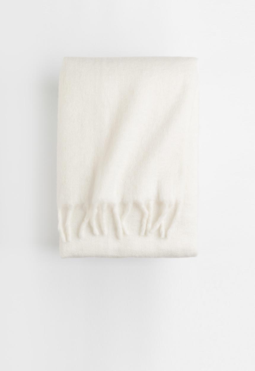 H&M - Soft wool-blend blanket - white