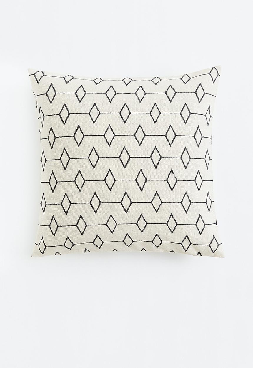 H&M - Patterned cushion cover - light beige/patterned