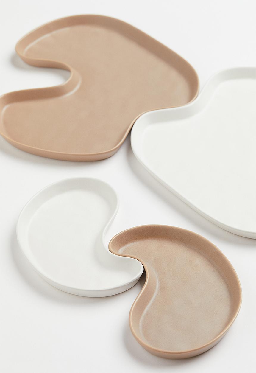 H&M - Small stoneware tray - white