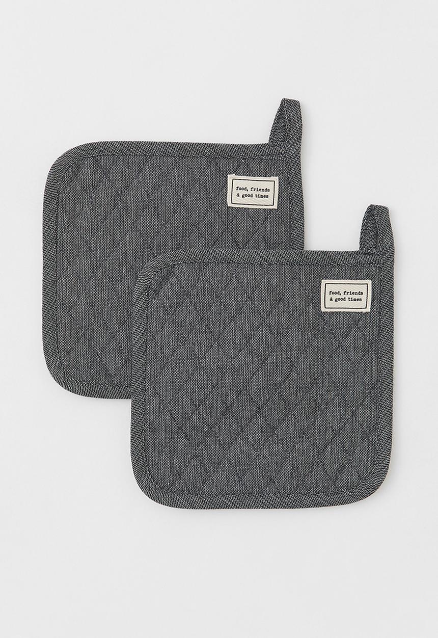 H&M - 2-pack pot holders - dark grey marl 
