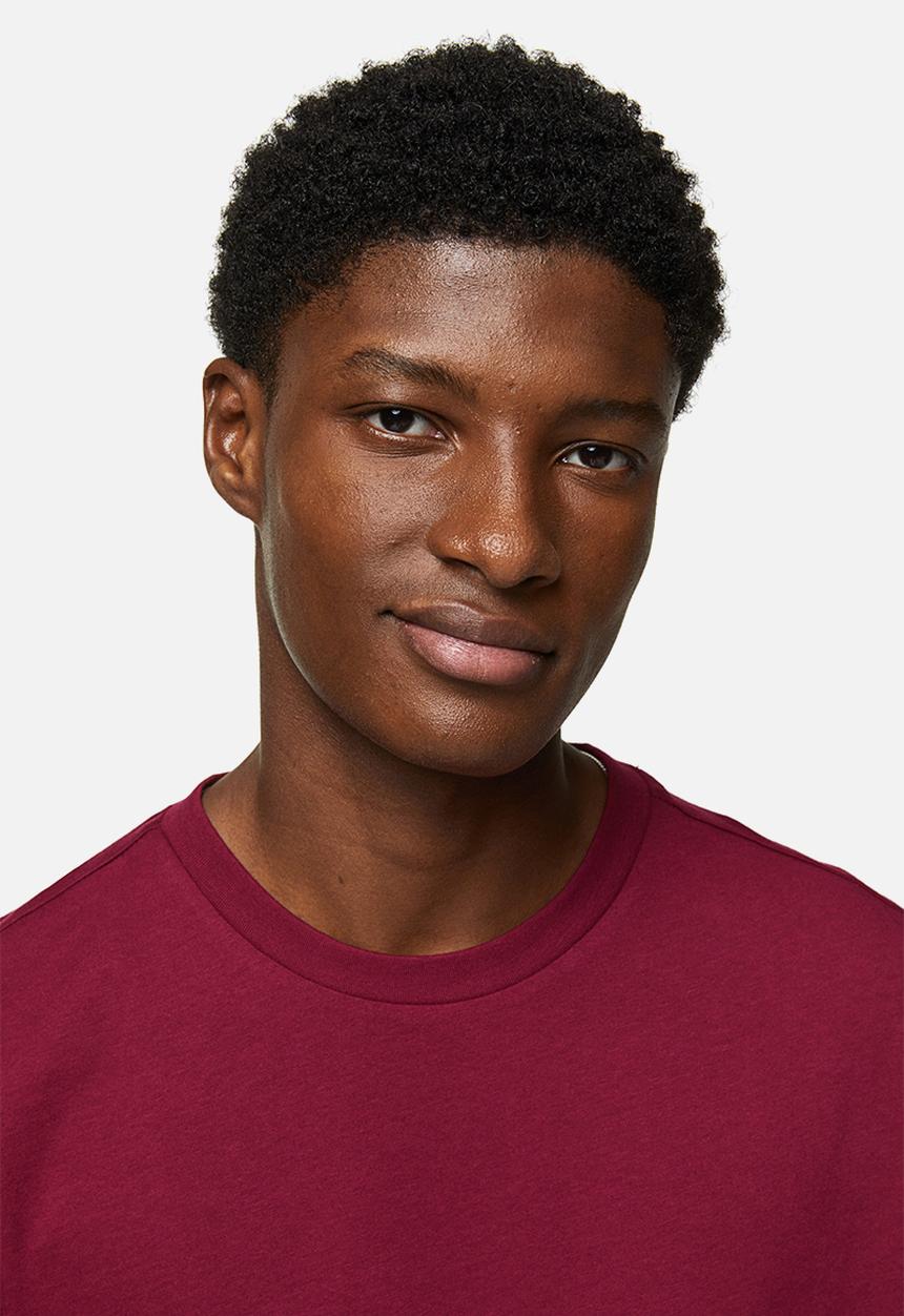 H&M - Regular fit round-neck T-shirt - burgundy