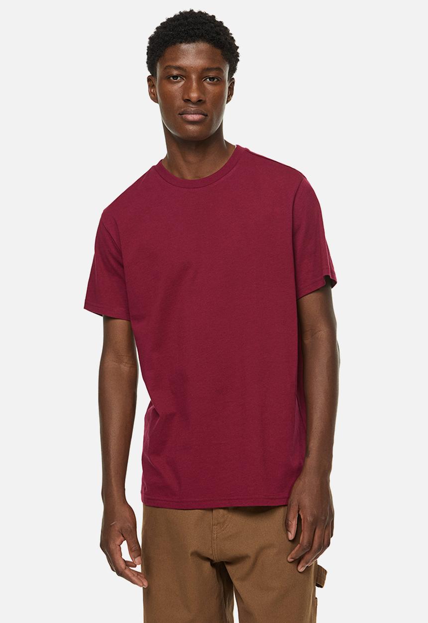 H&M - Regular fit round-neck T-shirt - burgundy
