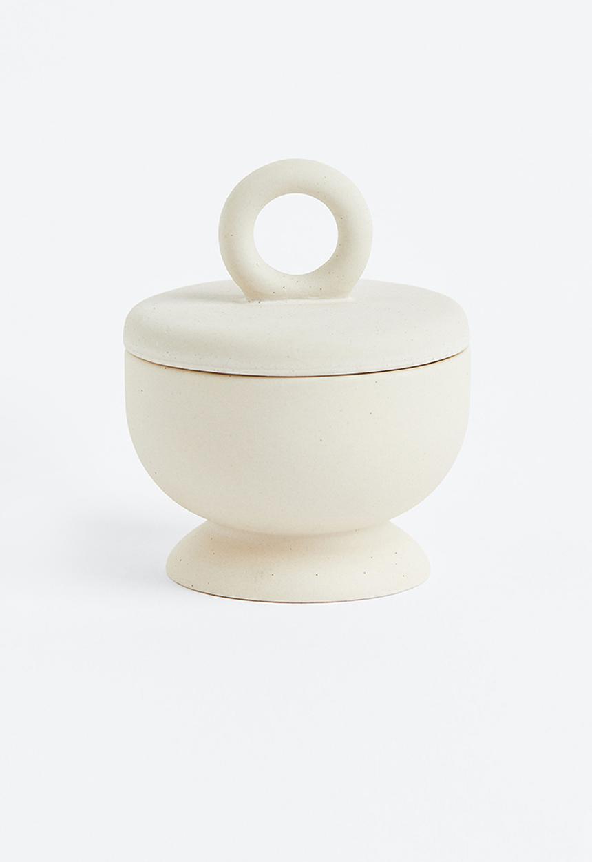 H&M - Stoneware salt pot - light beige