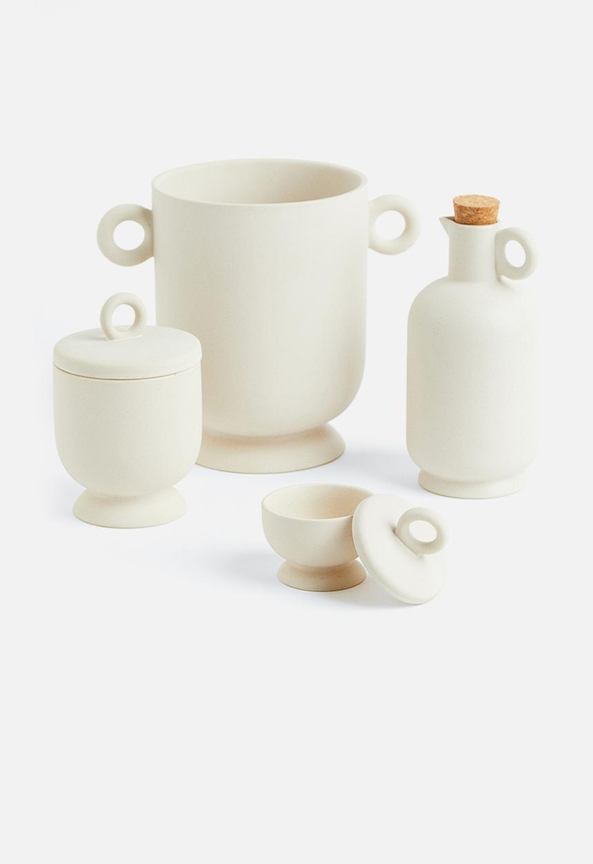 H&M - Stoneware salt pot - light beige