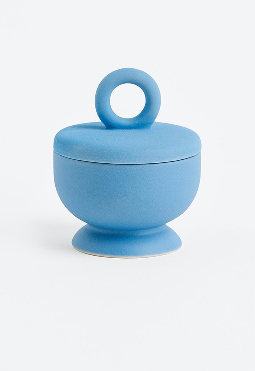 H&M - Stoneware salt pot - light blue