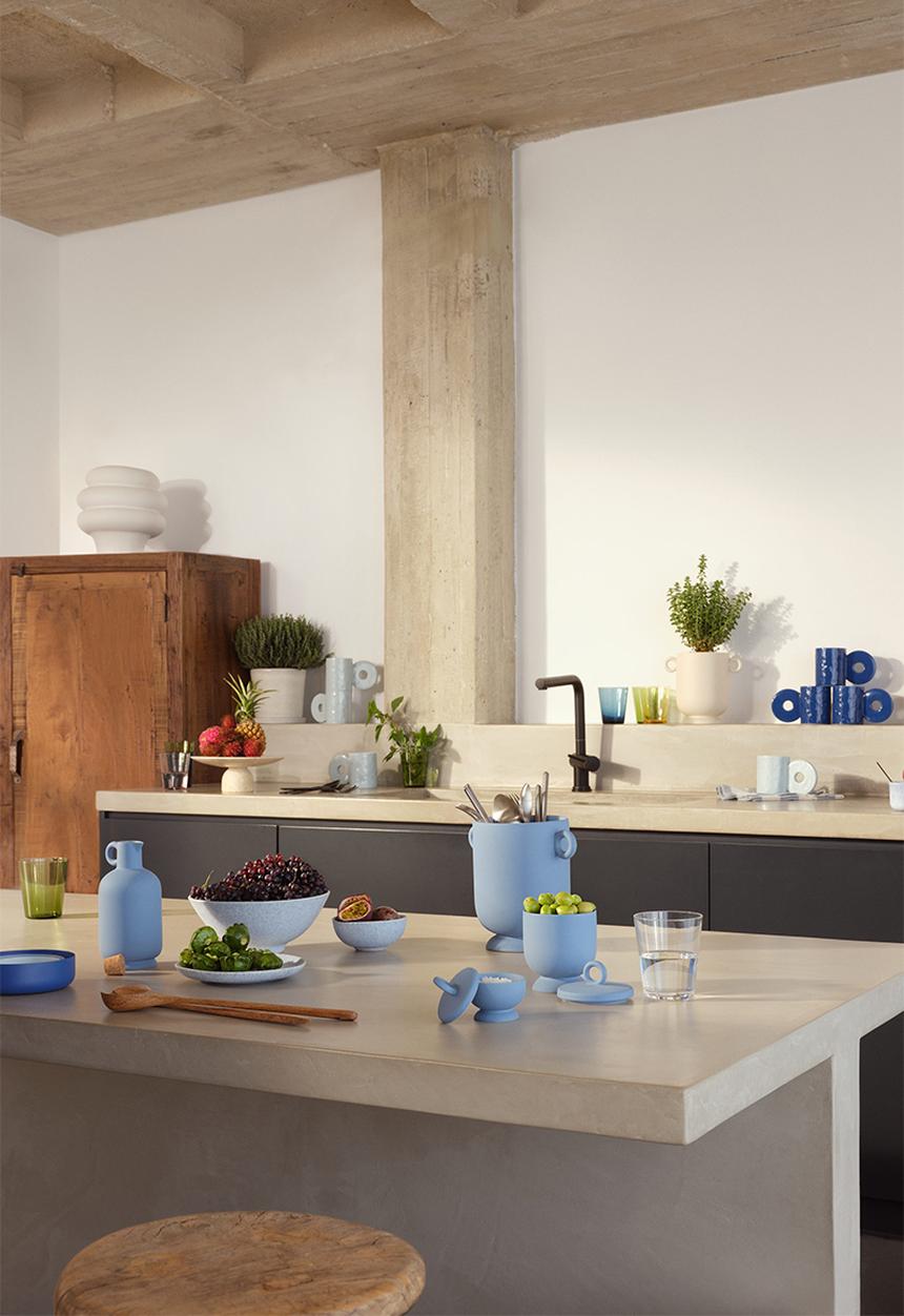 H&M - Stoneware salt pot - light blue
