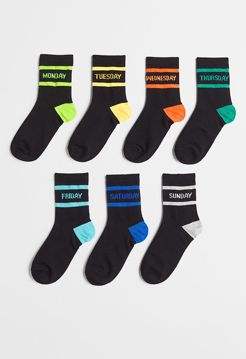 H&M - 7-pack socks - black days of the week