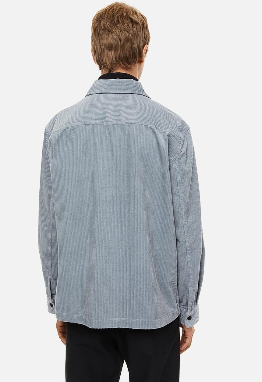 H&M - Corduroy overshirt - light blue-grey 