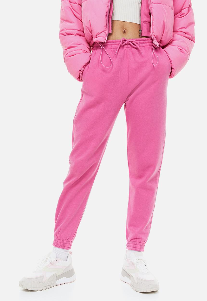 H&M - High-waisted joggers - cerise 