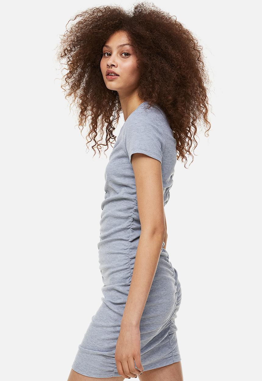 H&M - Draped jersey dress - grey