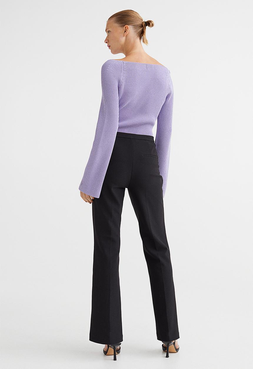 H&M - Flared trousers - black