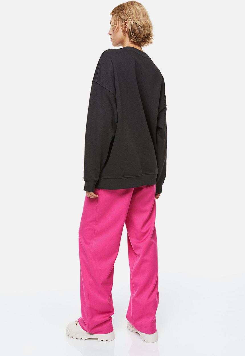 H&M - Oversized printed sweatshirt - black,multi